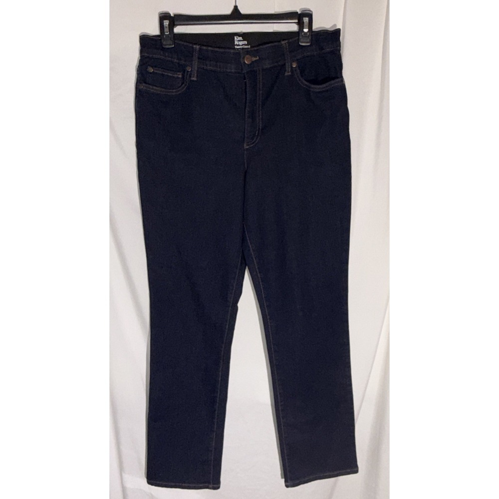Womens Kim Rodgers Stretch Jeans Sz 10 Straight Leg Tummy Control Dark Wash